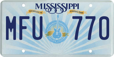 MS license plate MFU770