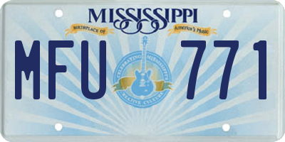 MS license plate MFU771