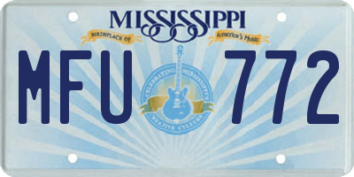 MS license plate MFU772