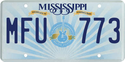 MS license plate MFU773