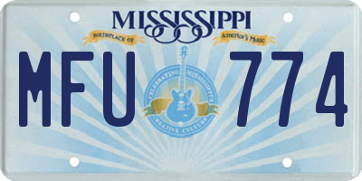 MS license plate MFU774