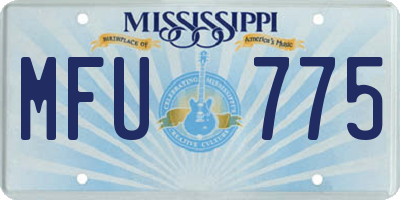 MS license plate MFU775
