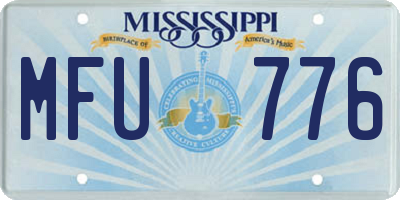MS license plate MFU776