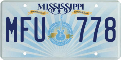 MS license plate MFU778