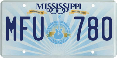 MS license plate MFU780