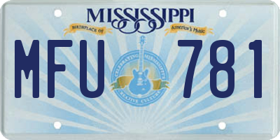 MS license plate MFU781