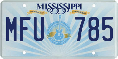 MS license plate MFU785