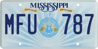MS license plate MFU787