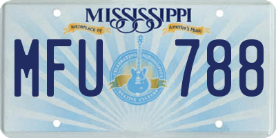 MS license plate MFU788