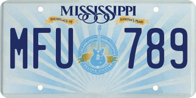 MS license plate MFU789