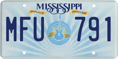 MS license plate MFU791