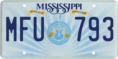 MS license plate MFU793