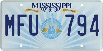 MS license plate MFU794