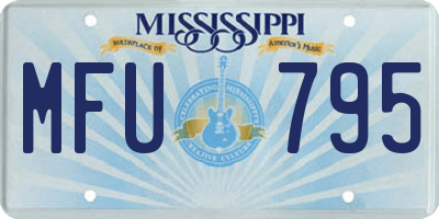 MS license plate MFU795