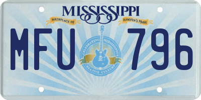 MS license plate MFU796