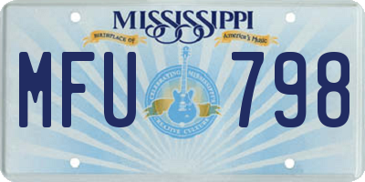 MS license plate MFU798