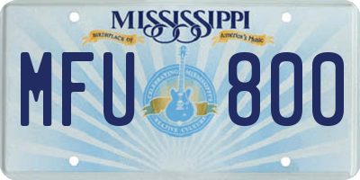 MS license plate MFU800