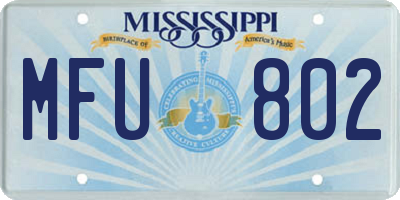 MS license plate MFU802