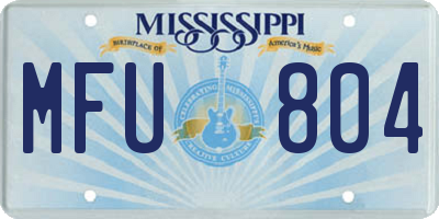 MS license plate MFU804