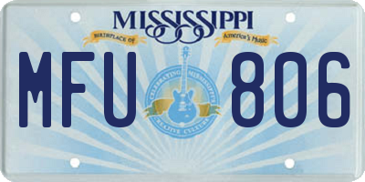 MS license plate MFU806