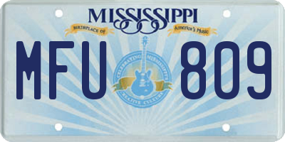 MS license plate MFU809