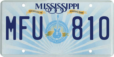 MS license plate MFU810