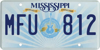 MS license plate MFU812