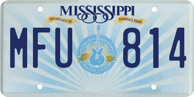MS license plate MFU814