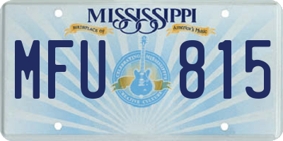 MS license plate MFU815