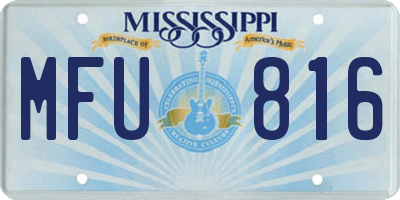 MS license plate MFU816