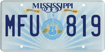 MS license plate MFU819
