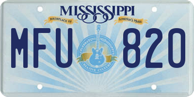 MS license plate MFU820