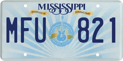 MS license plate MFU821