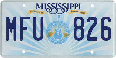 MS license plate MFU826
