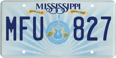 MS license plate MFU827