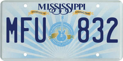 MS license plate MFU832