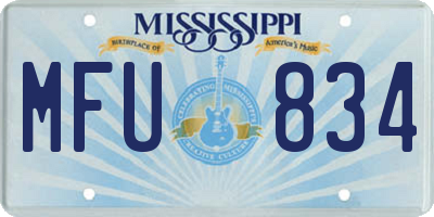 MS license plate MFU834