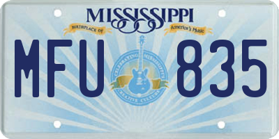 MS license plate MFU835
