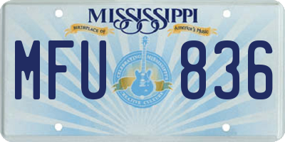 MS license plate MFU836