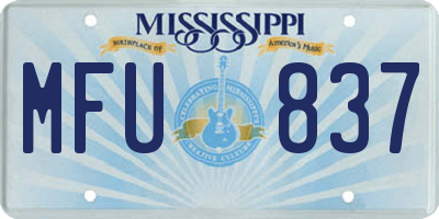 MS license plate MFU837