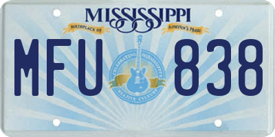 MS license plate MFU838