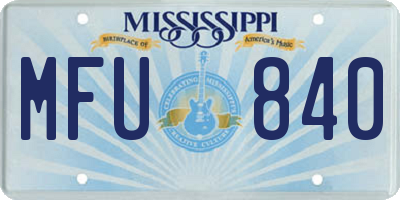 MS license plate MFU840