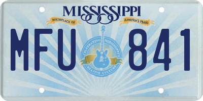 MS license plate MFU841