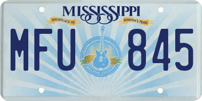 MS license plate MFU845