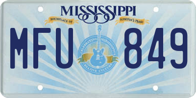 MS license plate MFU849