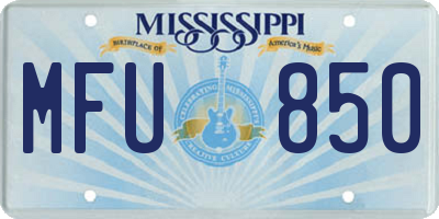 MS license plate MFU850