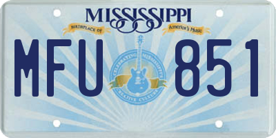 MS license plate MFU851