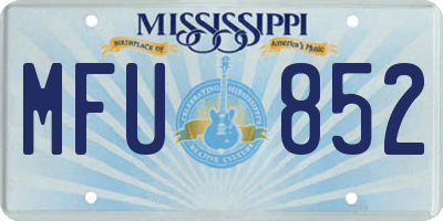 MS license plate MFU852