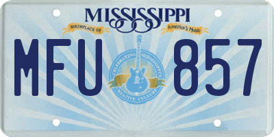 MS license plate MFU857