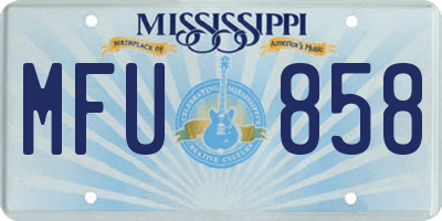 MS license plate MFU858